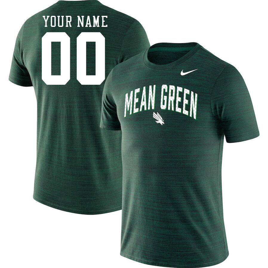 Custom North Texas Mean Green Name And Number Tshirts-Green